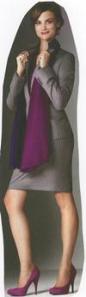 Grey Herringbone Suit &Purple Accessories